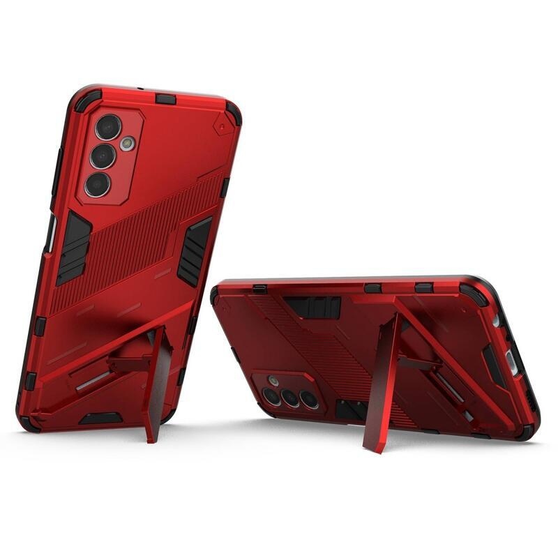 Armory tartós hibrid borító flip állvánnyal Samsung Galaxy M13 4G készülékhez - piros