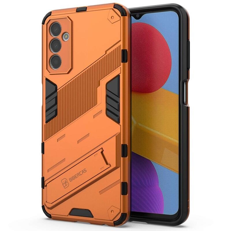 Armory tartós hibrid borító flip állvánnyal Samsung Galaxy M13 4G készülékhez - narancssárga