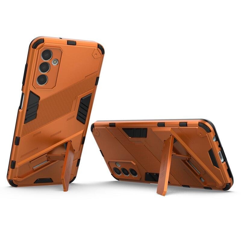 Armory tartós hibrid borító flip állvánnyal Samsung Galaxy M13 4G készülékhez - narancssárga