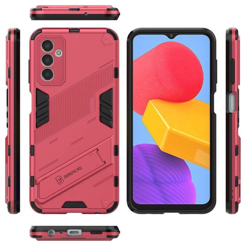 Armory tartós hibrid borító flip állvánnyal Samsung Galaxy M13 4G készülékhez - rózsaszínű