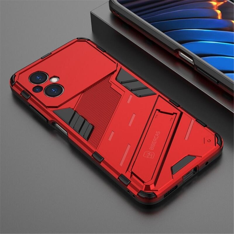 Guard tartós hibrid borító csuklós állvánnyal Xiaomi Poco M5-hez - piros