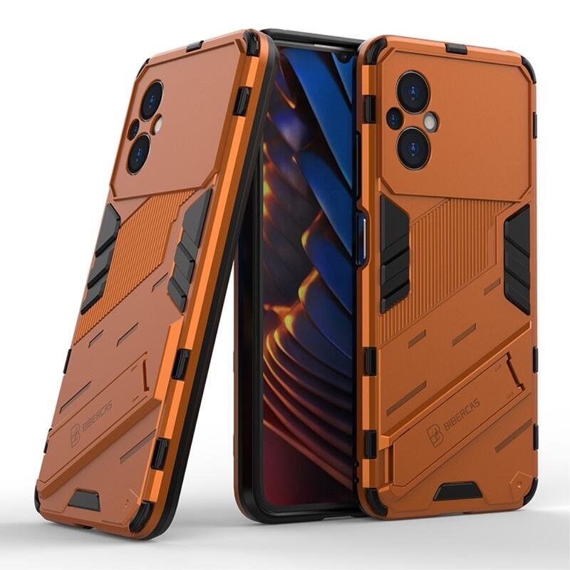 Guard tartós hibrid borító csuklós állvánnyal Xiaomi Poco M5-hez - narancssárga
