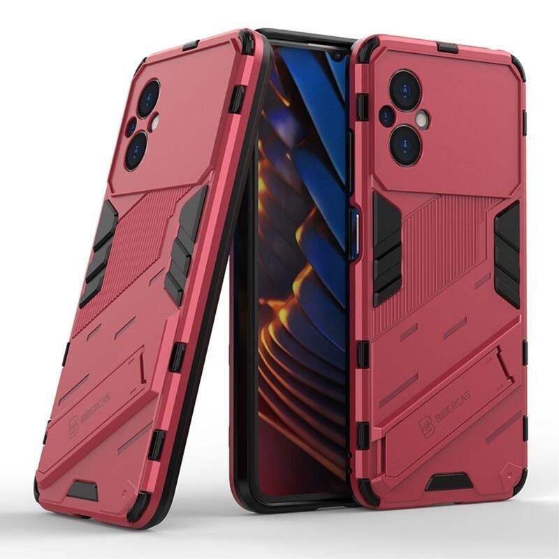 Guard tartós hibrid borító csuklós állvánnyal Xiaomi Poco M5-hez - rózsaszínű