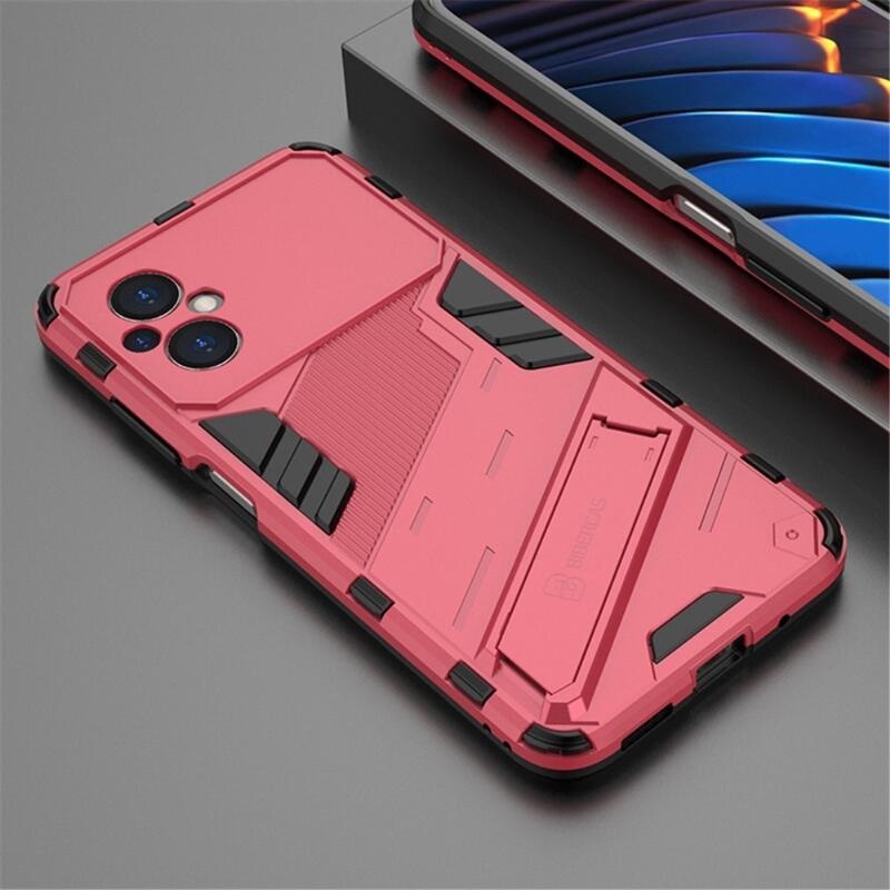 Guard tartós hibrid borító csuklós állvánnyal Xiaomi Poco M5-hez - rózsaszínű