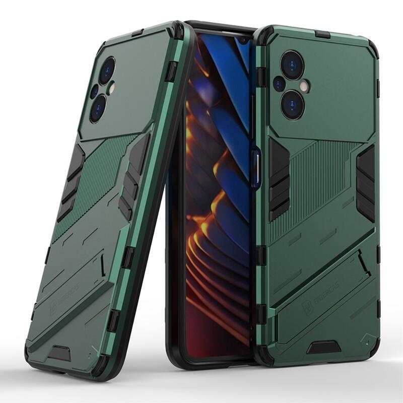 Guard tartós hibrid borító csuklós állvánnyal Xiaomi Poco M5 készülékhez - zöld