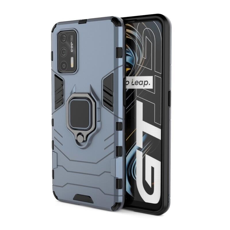 Guardy hibrid tartós borító ujjbeggyel a Realme GT 5G készülékhez - kék
