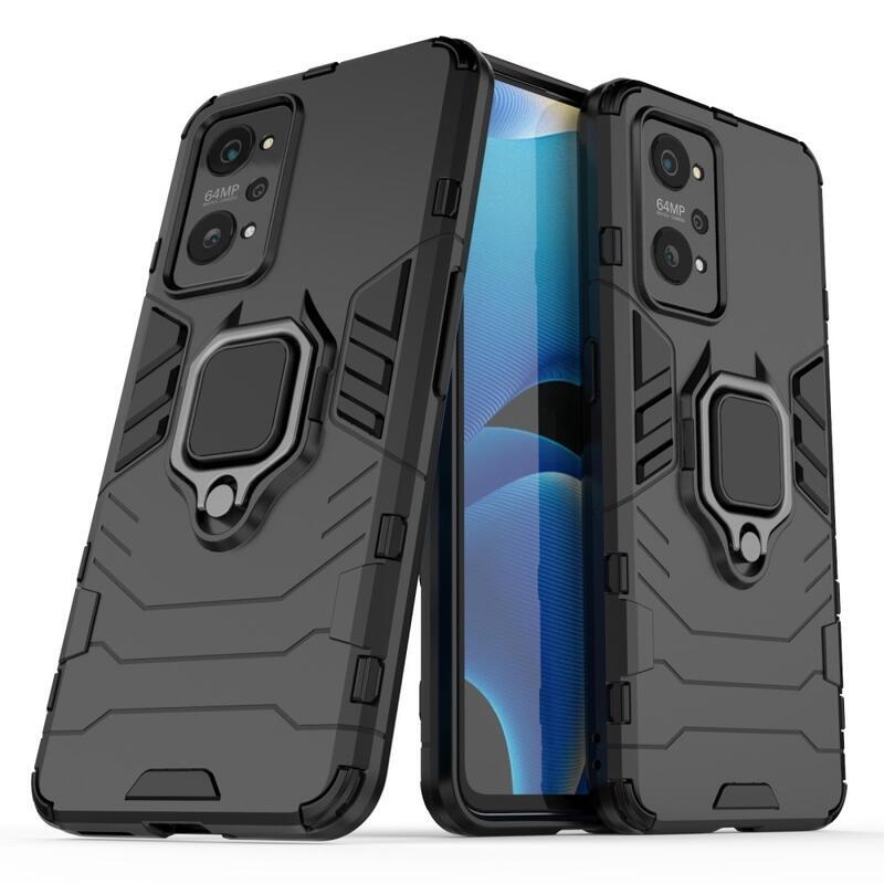 Guardy hibrid tartós borító ujjbeggyel a Realme GT Neo 2 készülékhez - fekete