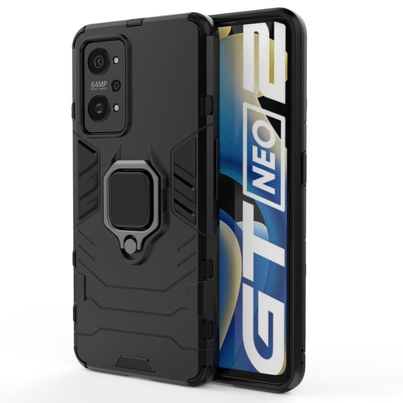 Guardy hibrid tartós borító ujjbeggyel a Realme GT Neo 2 készülékhez - fekete