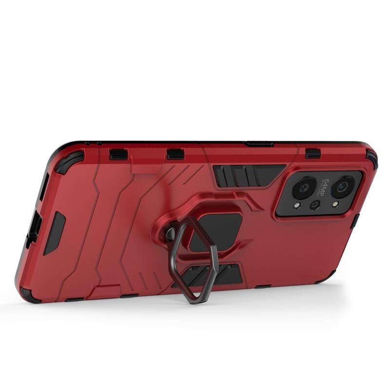 Guardy hibrid tartós borító ujjbeggyel a Realme GT Neo 2 készülékhez - piros