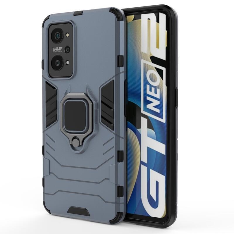 Guardy hibrid tartós borító ujjbeggyel a Realme GT Neo 2 készülékhez - kék