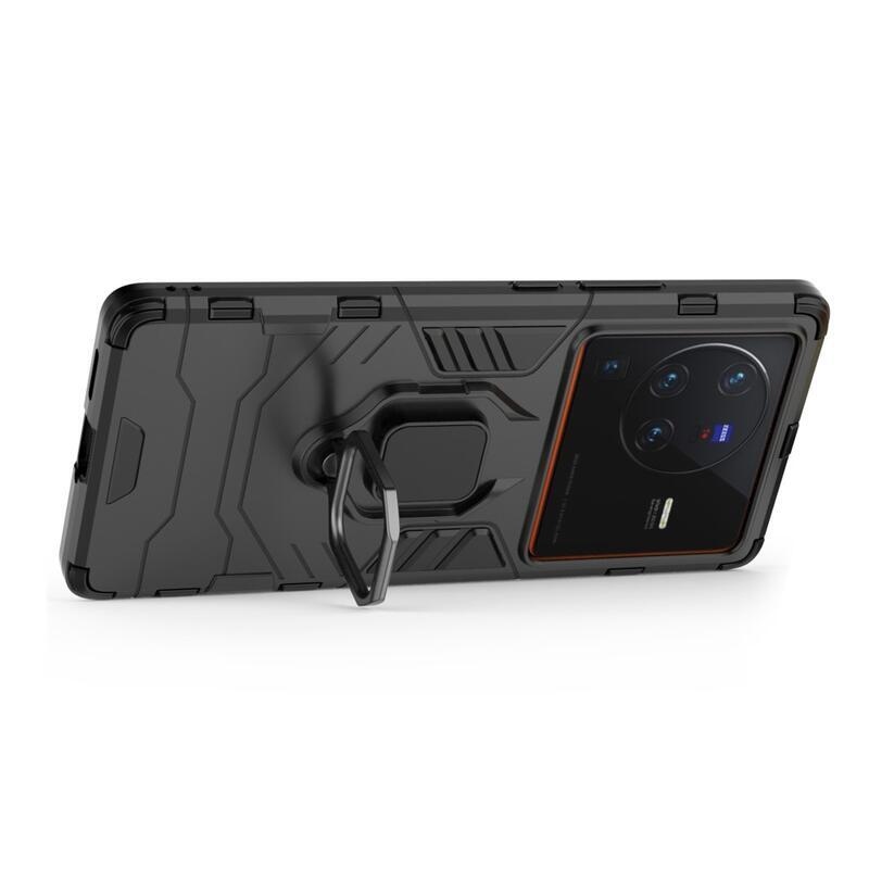 Guardy hibrid tartós borító ujjbeggyel a Vivo X80 Pro készülékhez - fekete