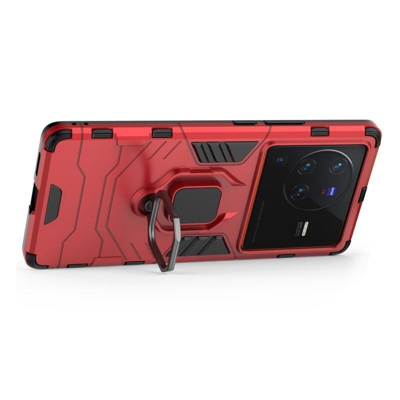 Guardy hibrid tartós borító ujjbeggyel a Vivo X80 Pro készülékhez - piros