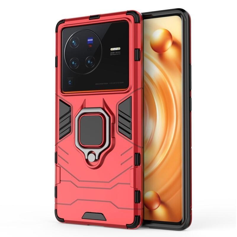 Guardy hibrid tartós borító ujjbeggyel a Vivo X80 Pro készülékhez - piros