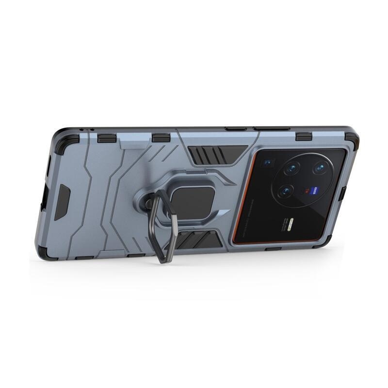 Guardy hibrid tartós borító ujjbeggyel a Vivo X80 Pro készülékhez - kék