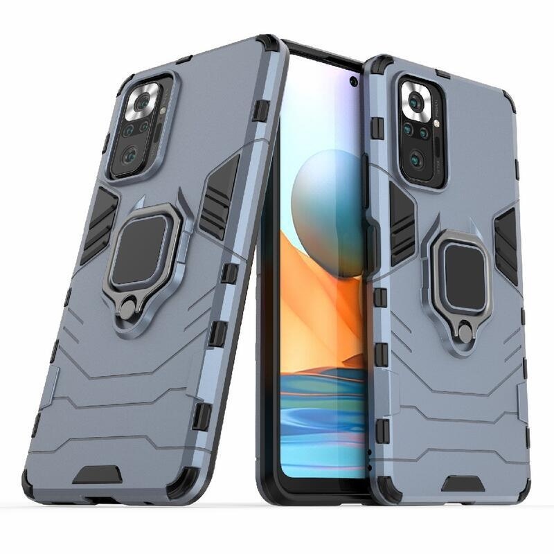 Guardy hibrid tartós borító ujjbeggyel a Xiaomi Redmi Note 10 Pro-hoz - kék