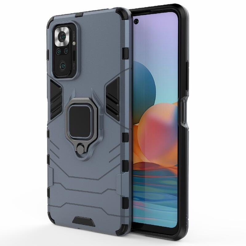 Guardy hibrid tartós borító ujjbeggyel a Xiaomi Redmi Note 10 Pro-hoz - kék