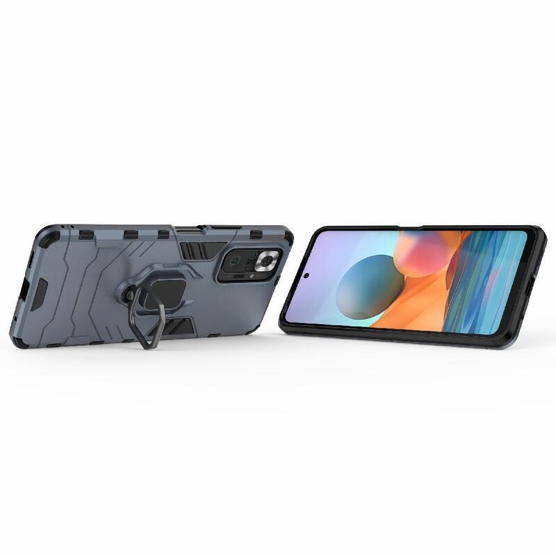Guardy hibrid tartós borító ujjbeggyel a Xiaomi Redmi Note 10 Pro-hoz - kék