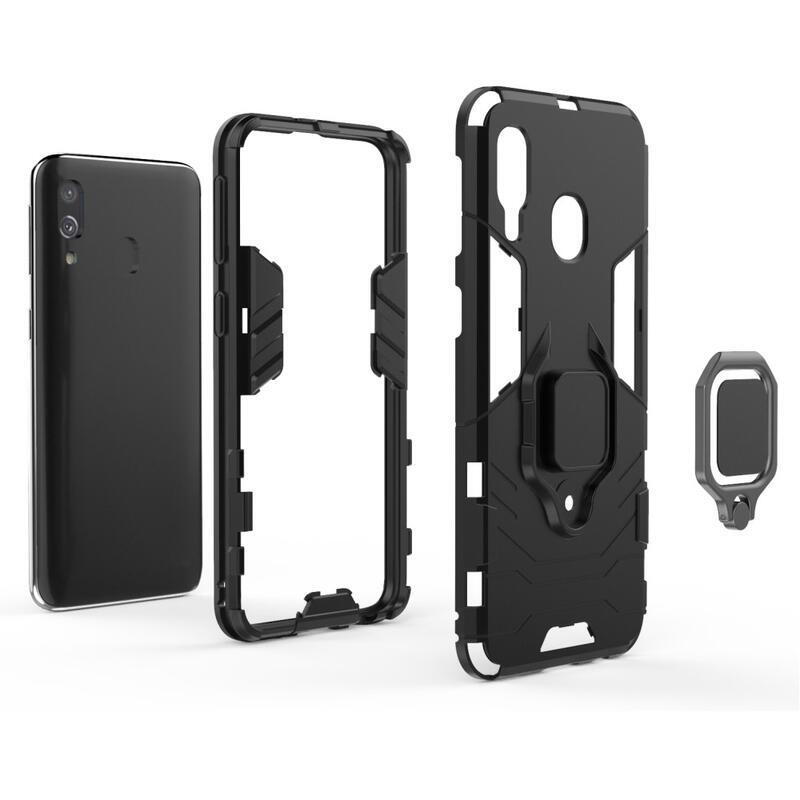 Guardy tartós hibrid borító Samsung Galaxy A40 készülékhez - fekete