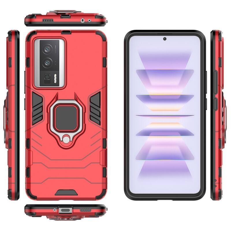 Guardy tartós hibrid borító a Xiaomi Poco F5 Pro-hoz - piros