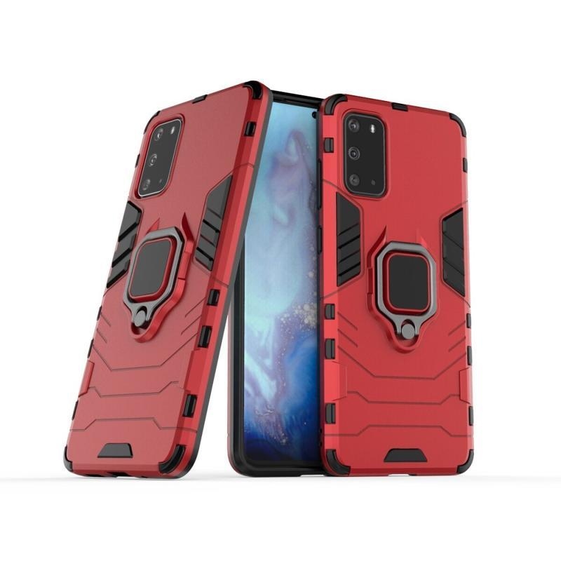 Guardy tartós hibrid borító ujjgyűrűvel Samsung Galaxy S20 Plus készülékhez - piros