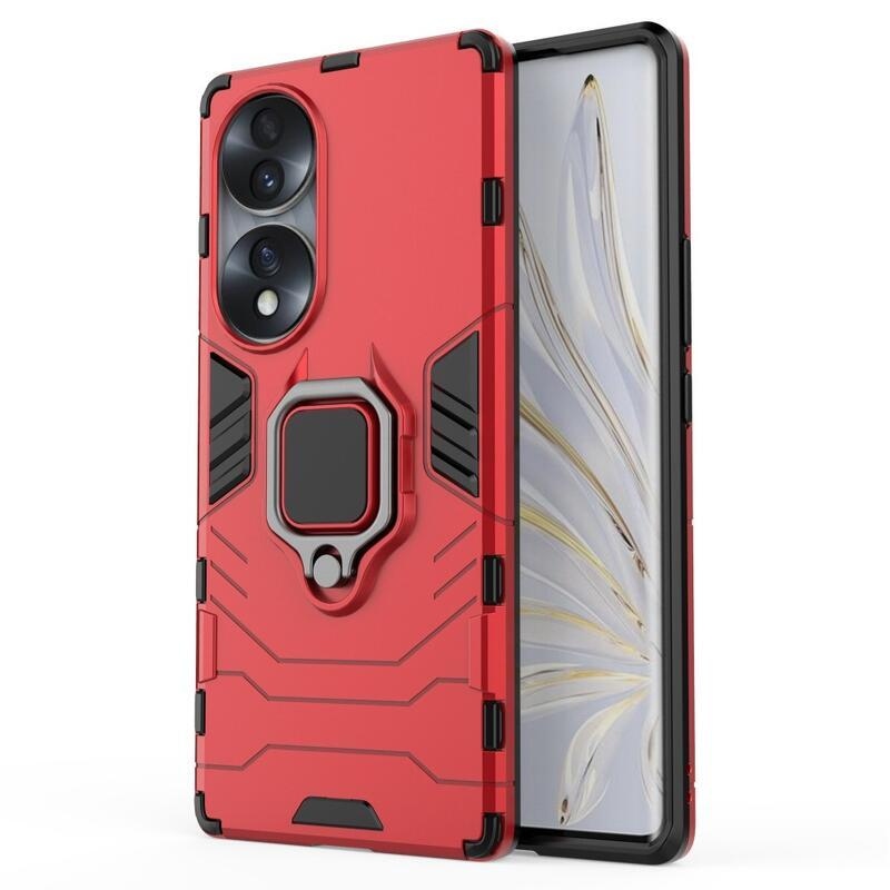 Guardy tartós hibrid borítás ujjbeggyel a Honor 70 5G készülékhez - piros