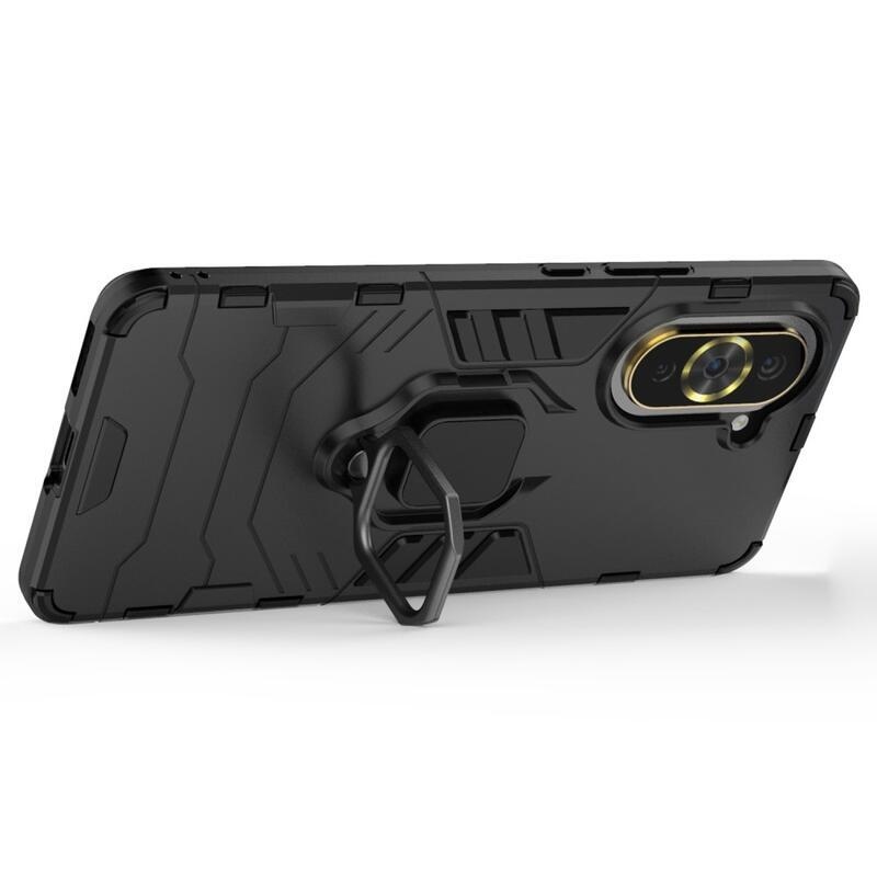 Guardy tartós hibrid borító ujjbeggyel a Huawei Nova 10 Pro-hoz - fekete