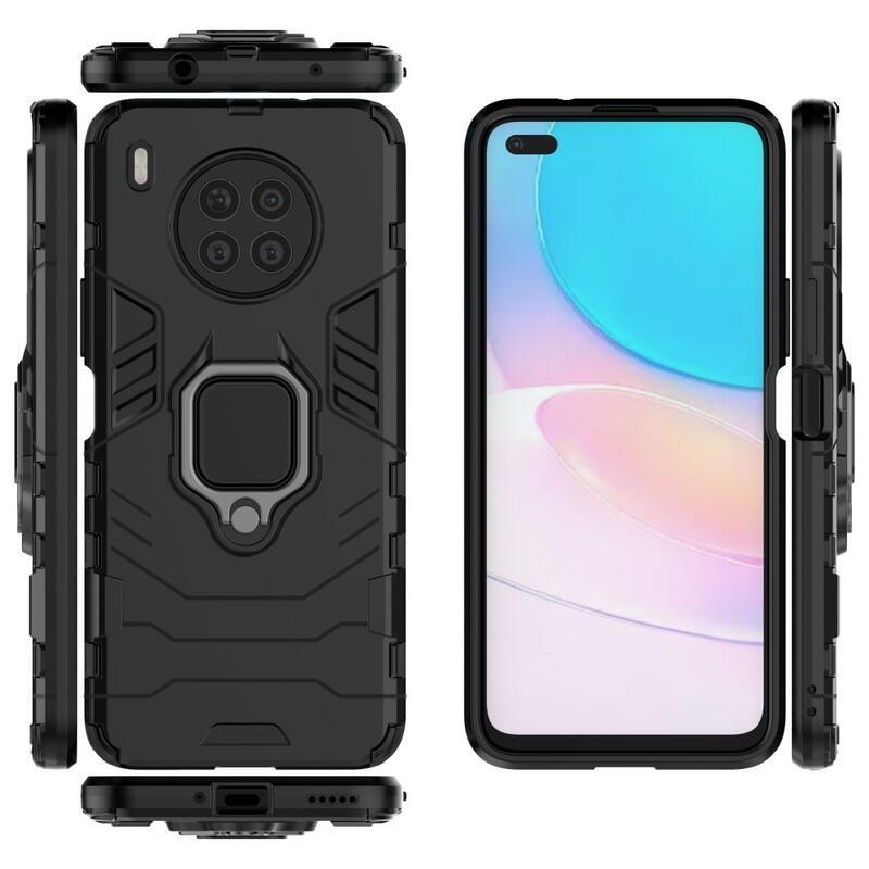 Guardy tartós hibrid borító ujjbeggyel a Huawei Nova 8i/Honor 50 Lite készülékhez - fekete