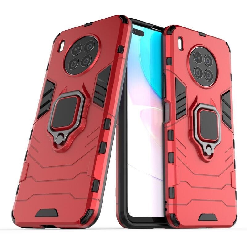 Guardy tartós hibrid borító ujjbeggyel Huawei Nova 8i/Honor 50 Lite készülékhez - piros