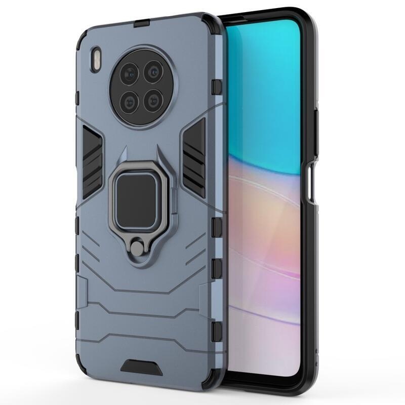 Guardy tartós hibrid borító ujjbeggyel Huawei Nova 8i/Honor 50 Lite készülékhez - sötétkék