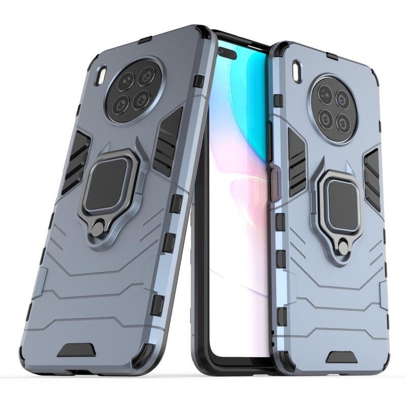 Guardy tartós hibrid borító ujjbeggyel Huawei Nova 8i/Honor 50 Lite készülékhez - sötétkék