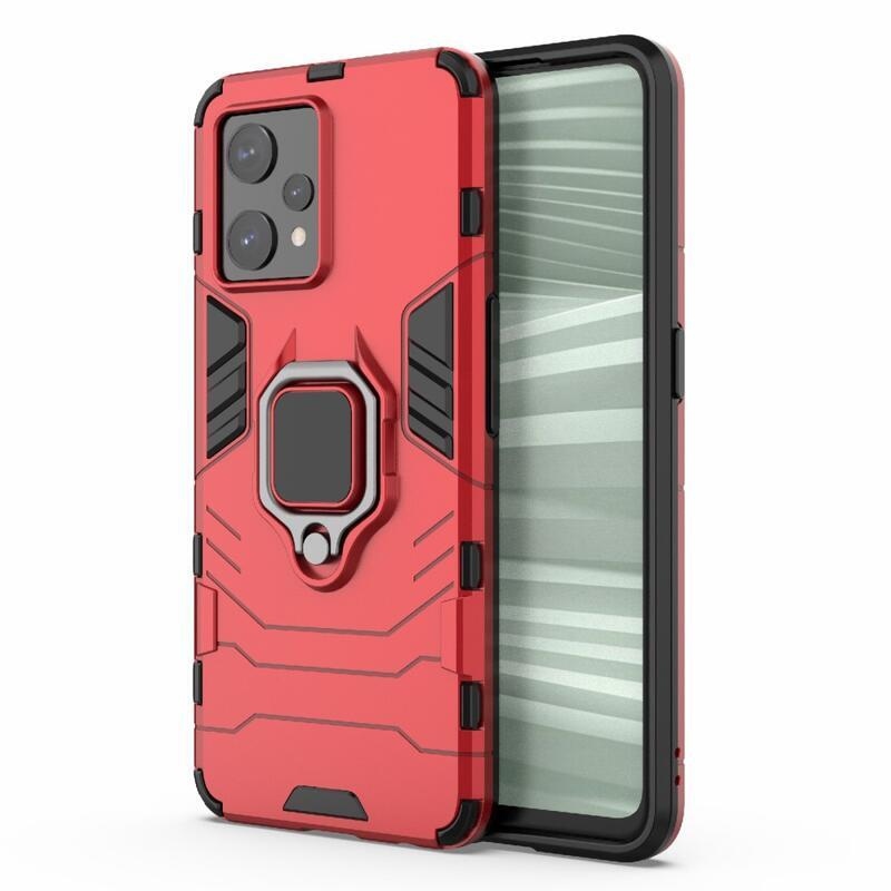 Guardy tartós hibrid borító ujjbeggyel a Realme 9 Pro+ 5G készülékhez - piros