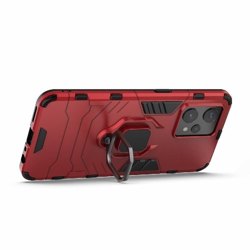 Guardy tartós hibrid borító ujjbeggyel a Realme 9 Pro+ 5G készülékhez - piros