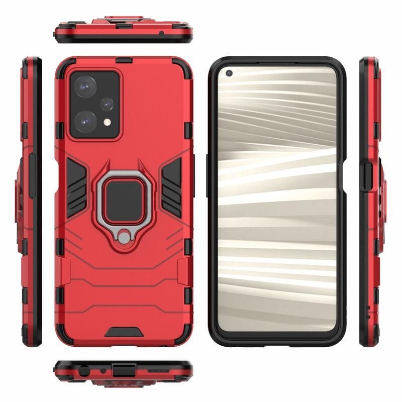 Guardy tartós hibrid borítás ujjbeggyel a Realme 9 Pro 5G készülékhez - piros