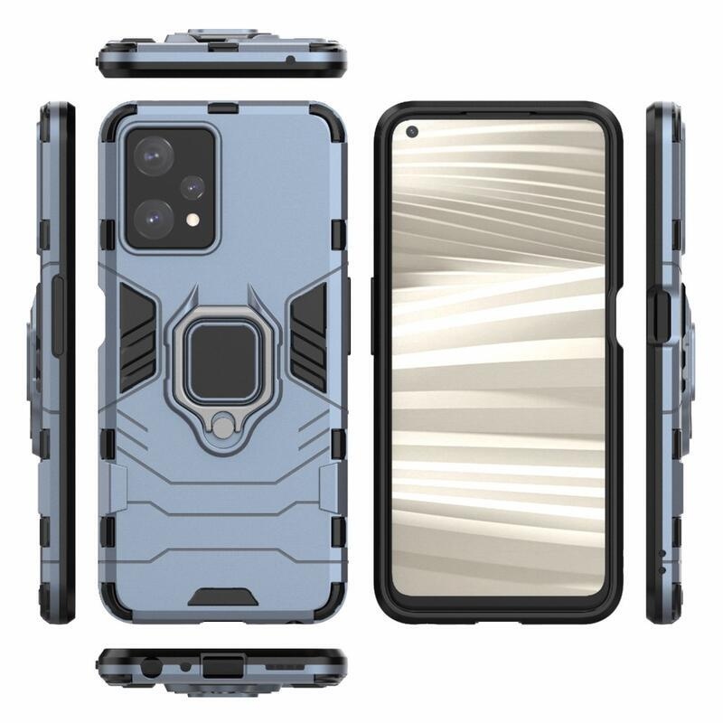 Guardy tartós hibrid borító ujjbeggyel a Realme 9 Pro 5G készülékhez - kék