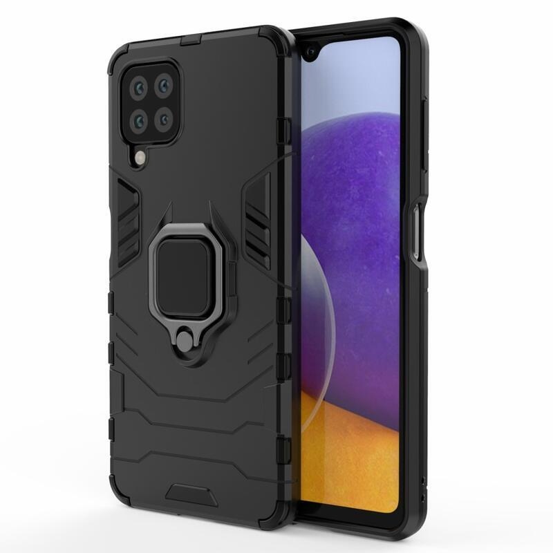 Guardy tartós hibrid borító ujjbeggyel Samsung Galaxy A22 4G készülékhez - fekete