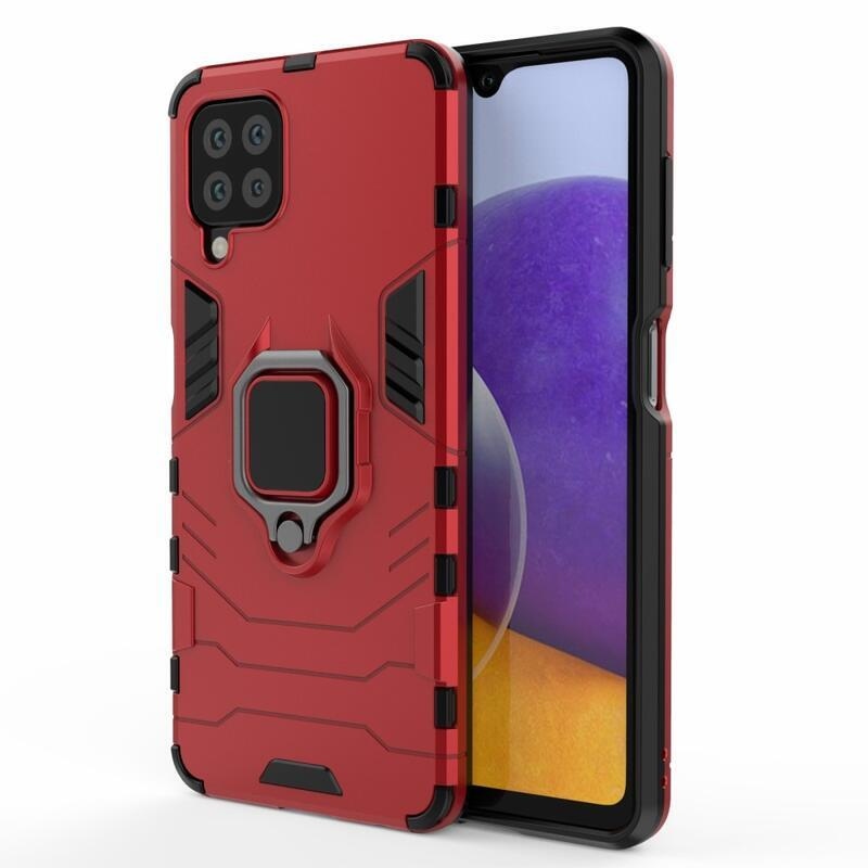 Guardy tartós hibrid borító ujjbeggyel Samsung Galaxy A22 4G készülékhez - piros