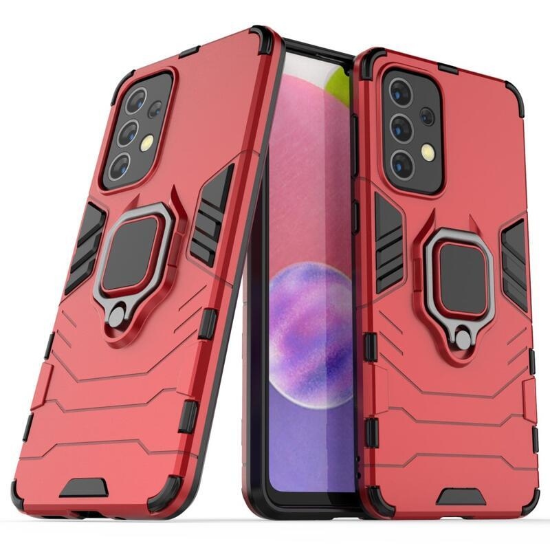 Guardy tartós hibrid borító ujjbeggyel Samsung Galaxy A33 5G készülékhez - piros