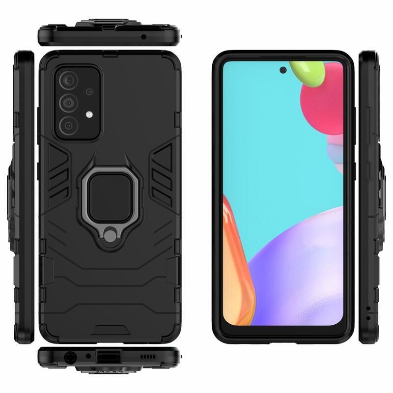 Guardy tartós hibrid borító ujjbeggyel Samsung Galaxy A52 5G/4G/A52s 5G - fekete