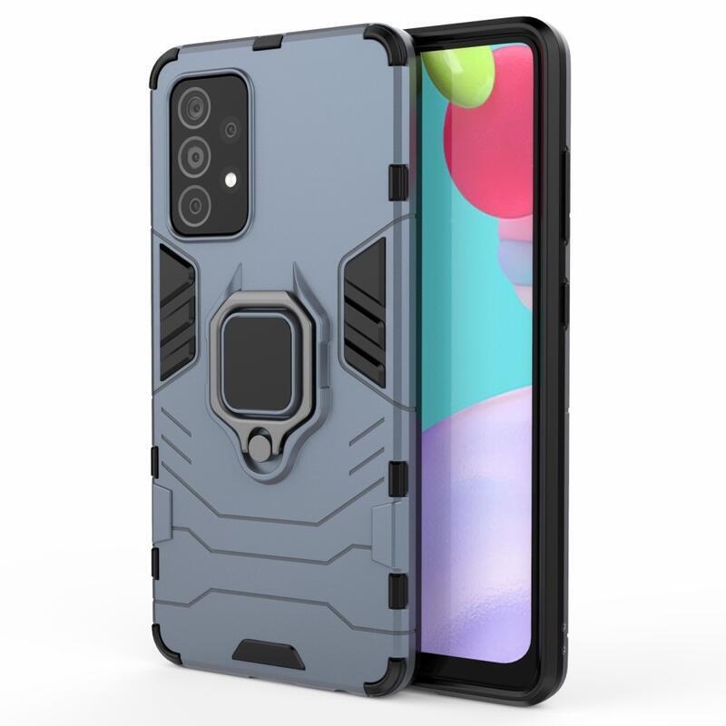 Guardy tartós hibrid borító ujjbeggyel Samsung Galaxy A52 5G/4G/A52s 5G - kék