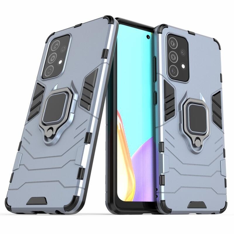 Guardy tartós hibrid borító ujjbeggyel Samsung Galaxy A52 5G/4G/A52s 5G - kék