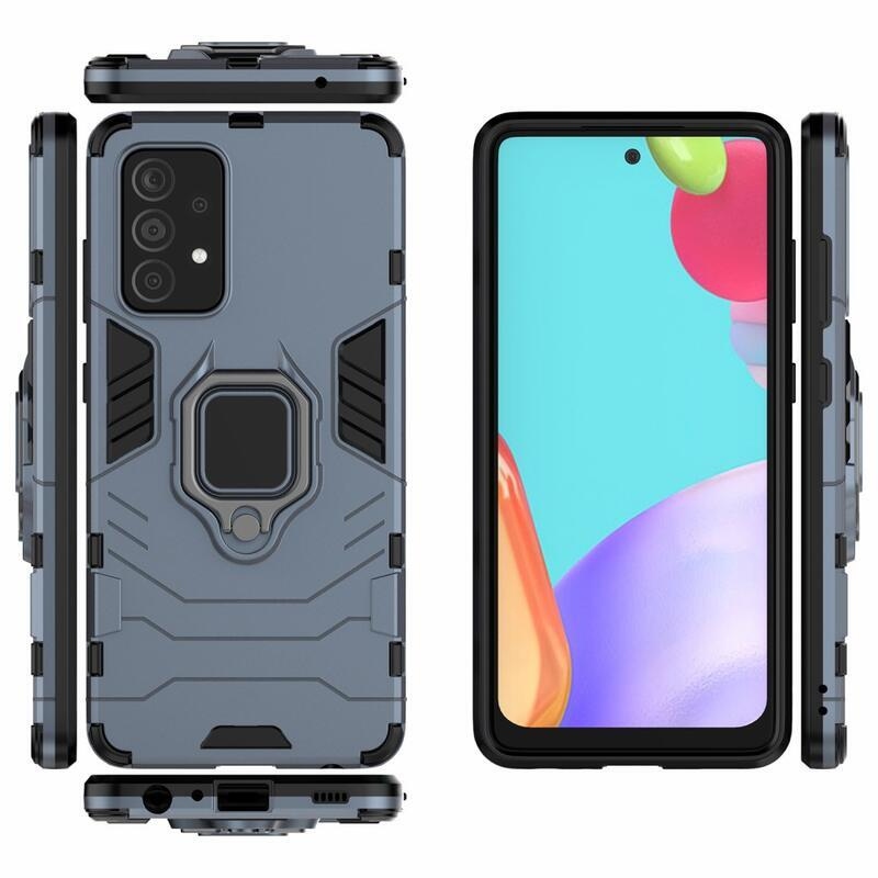 Guardy tartós hibrid borító ujjbeggyel Samsung Galaxy A52 5G/4G/A52s 5G - kék