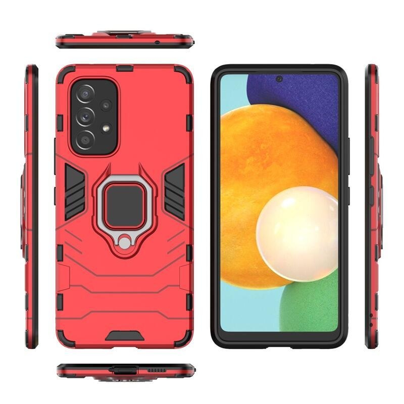 Guardy tartós hibrid borító ujjbeggyel Samsung Galaxy A53 5G készülékhez - piros