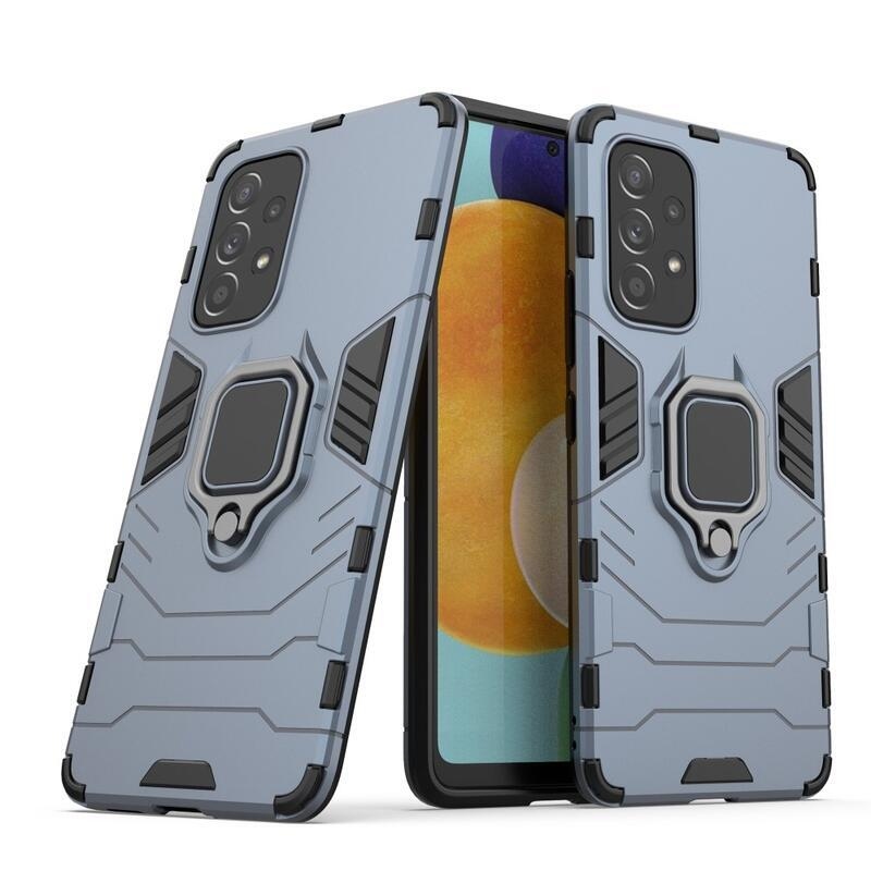 Guardy tartós hibrid borító ujjbeggyel Samsung Galaxy A53 5G készülékhez - kék