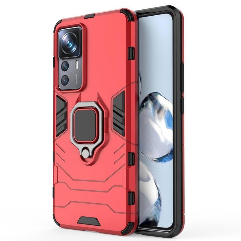 Guardy tartós hibrid borítás ujjbeggyel Xiaomi 12T/12T Pro készülékhez - piros