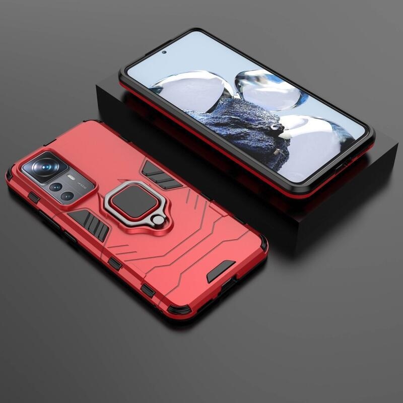 Guardy tartós hibrid borítás ujjbeggyel Xiaomi 12T/12T Pro készülékhez - piros