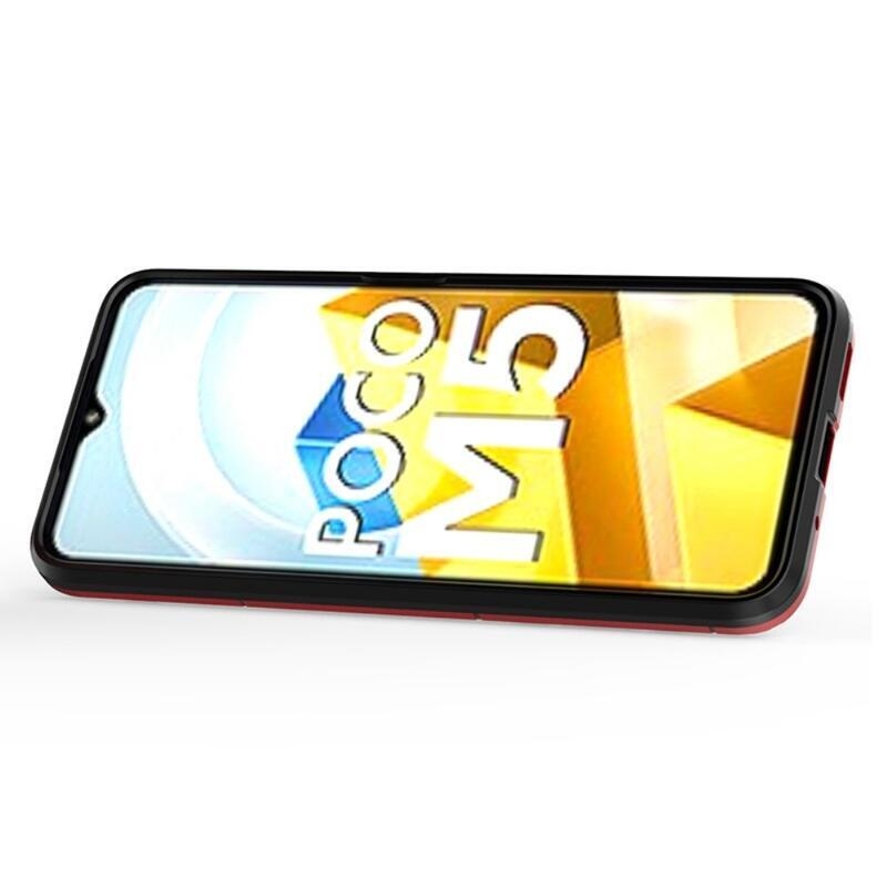 Guardy tartós hibrid borító ujjbeggyel a Xiaomi Poco M5 készülékhez - piros