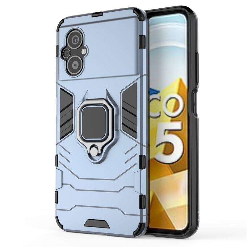 Guardy tartós hibrid borító ujjbeggyel a Xiaomi Poco M5 készülékhez - kék