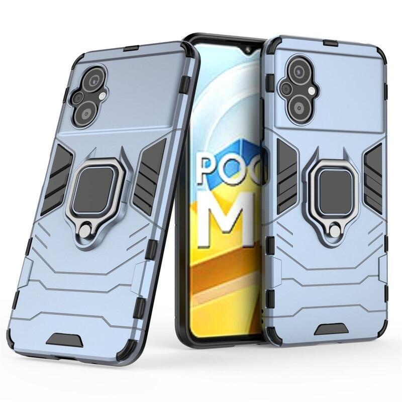 Guardy tartós hibrid borító ujjbeggyel a Xiaomi Poco M5 készülékhez - kék
