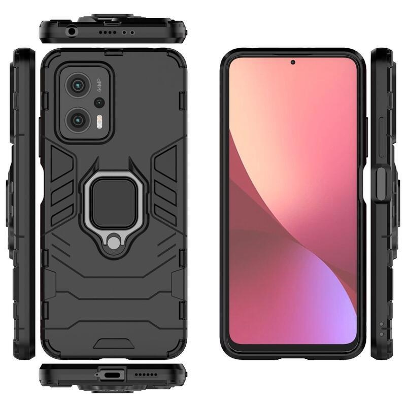 Guardy tartós hibrid borítás ujjbeggyel a Xiaomi Poco X4 GT 5G-hez - fekete