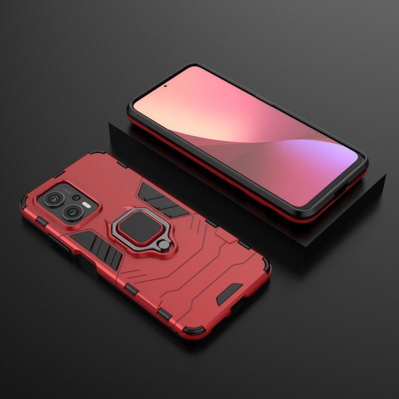 Guardy tartós hibrid borító ujjbeggyel a Xiaomi Poco X4 GT 5G-hez - piros